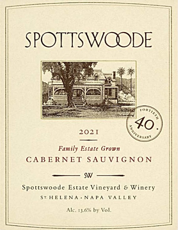 Spottswoode Estate Cabernet Sauvignon St. Helena